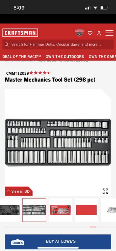 Craftsman tool deals set 298 piece