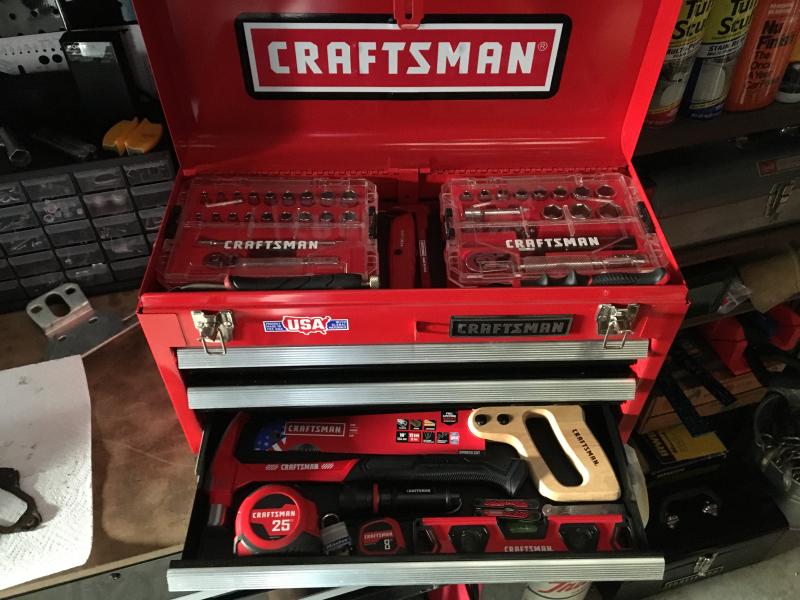 CRAFTSMAN Portable Tool Box 20.5-in Ball-bearing 3-Drawer Red