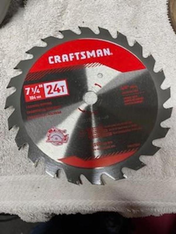 7-1/4-in 24 Tooth Carbide Framing Circular Saw Blade