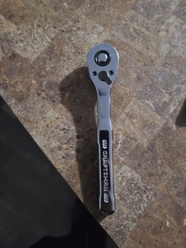 CRAFTSMAN 72-Tooth 1/4-in Drive Full Polish Handle Ratchet