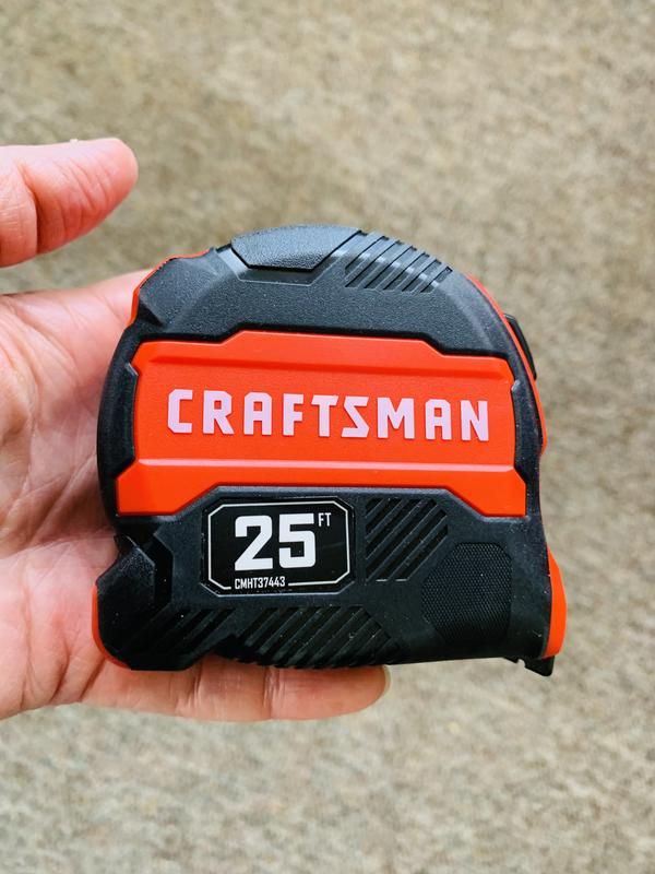 Craftsman Tape Measure, Compact Easy Grip, 25 ft (CMHT37443S)