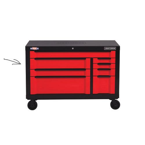 3000 Series 54 In Wide 8 Drawer Cabinet Red Black Cmst25480rb