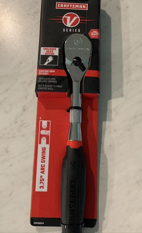CRAFTSMAN V-Series 96-Tooth 1/2-in Drive Comfort Grip Handle Ratchet ...