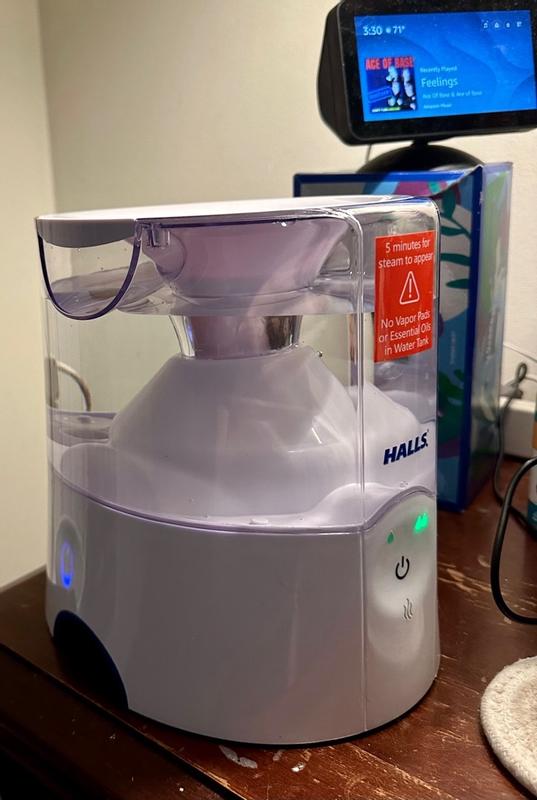 Crane x HALLS 2 In 1 Warm Mist Humidifier Steam Inhaler 0.5 Gallon