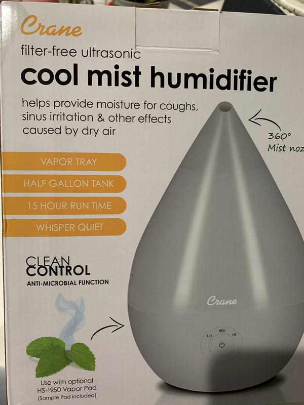 Droplet Cool-Mist Humidifier with Vapor Tray, 0.5 Gal. - Various Colors