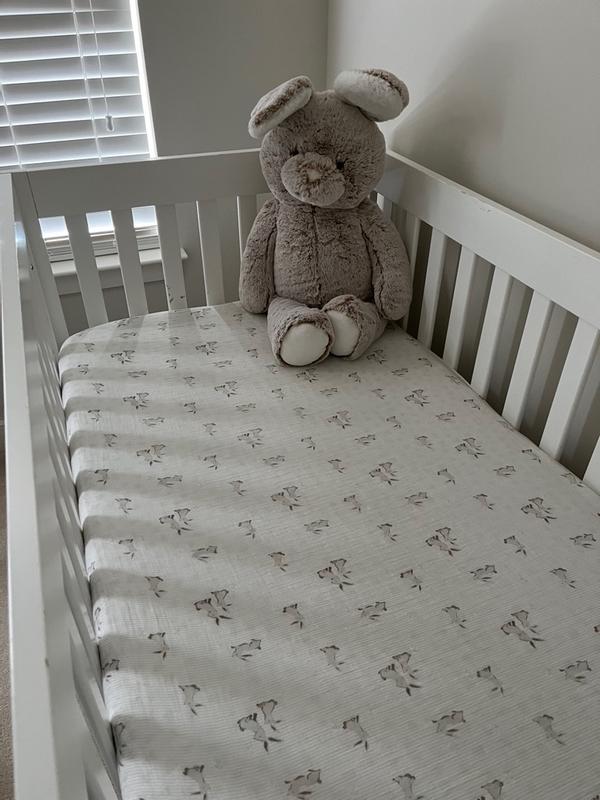 Avery Organic Cotton Fitted Crib Sheet Bunny Crane Baby