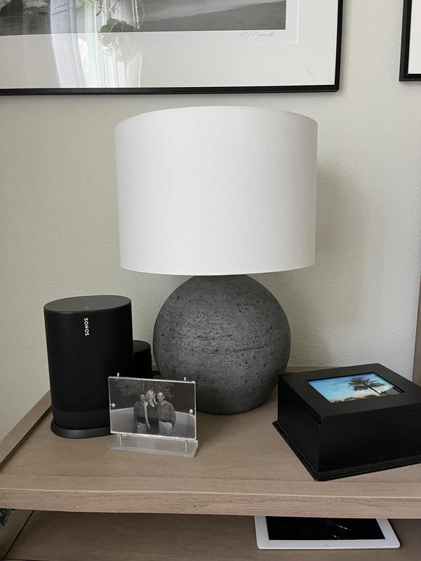 Esphera Grey Round Table Lamp Bedroom Lighting Reviews Crate Barrel