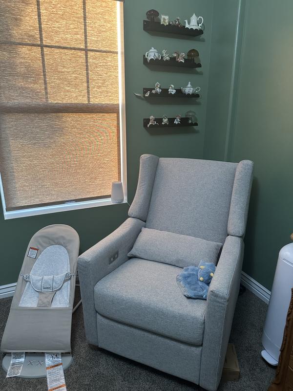 Babyletto Kiwi Grey Electronic Swivel Glider Power Recliner