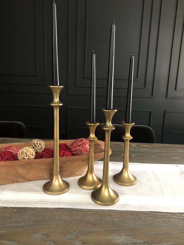 Emmett Antique Brass Taper Candle Holders, Set of 3 + Reviews
