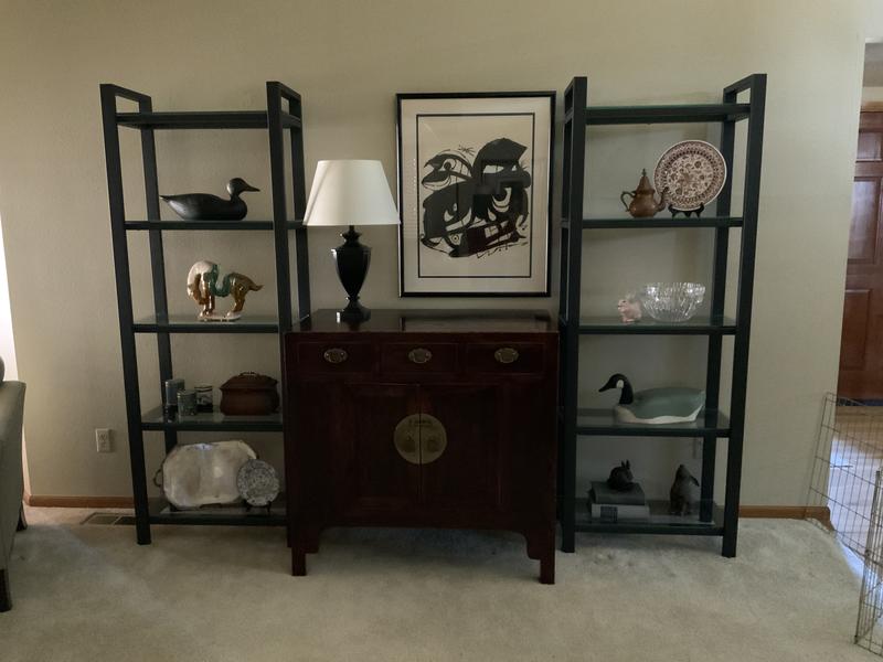 Pilsen Brass Bookcase with Glass Shelves + Reviews