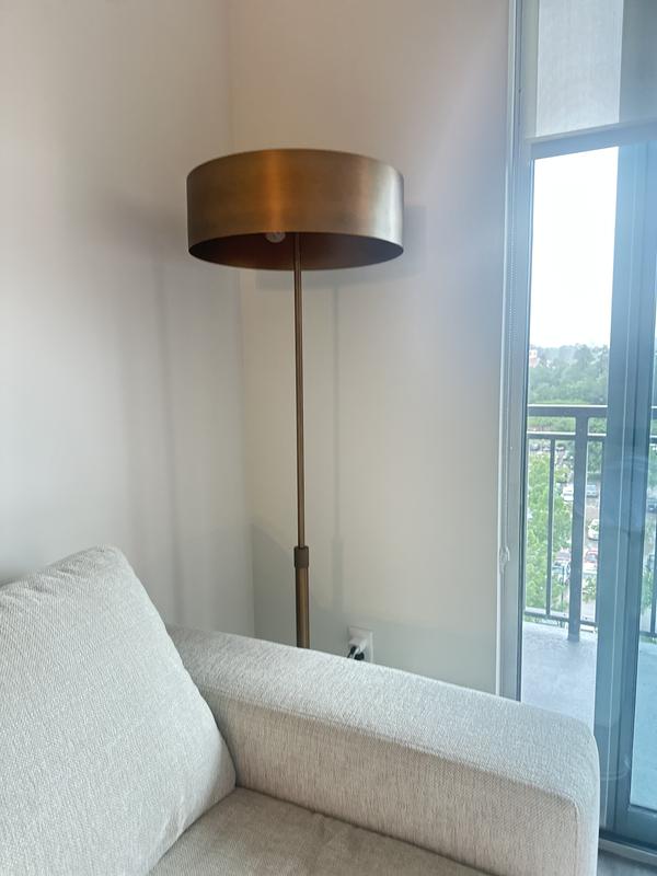 Zain Brushed Brass Metal Adjustable Floor Lamp 65