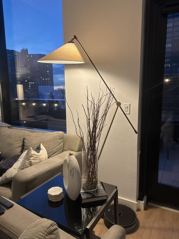 Avant Metal Articulating Floor Lamp with Fabric Shade 76