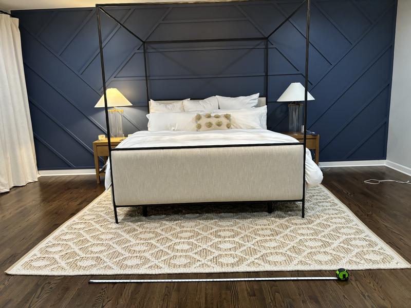 Dahlia Hand-Forged Steel Framed Upholstered Canopy King Bed Dahlia Hand-Forged Steel Framed Upholstered Canopy King Bed