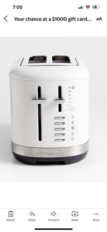 KitchenAid 2-Slice Toaster in Porcelain White + Reviews