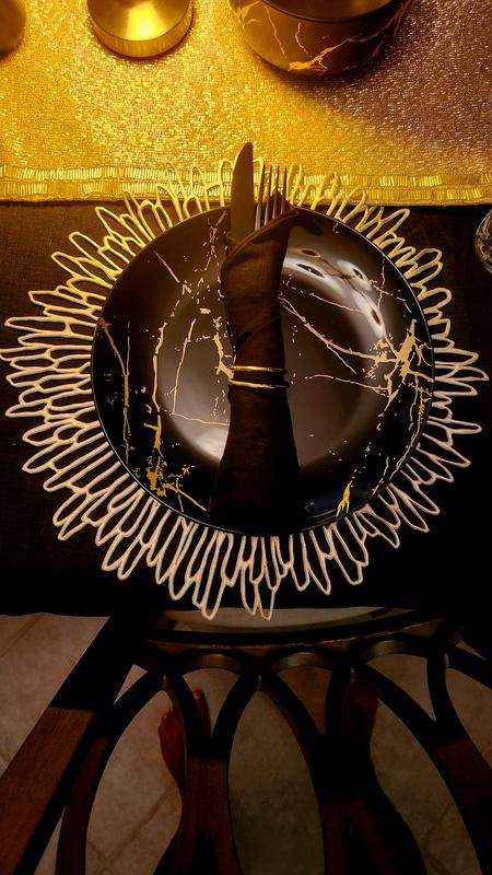 Chilewich Bloom Champagne Gilded Vinyl Placemat + Reviews | Crate
