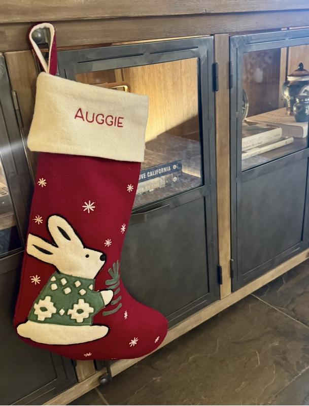 Arctic Friends Reindeer Wool Christmas Stocking by Joan Anderson +