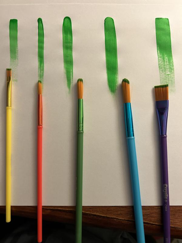  Crayola Arts & Crafts Brushes, Assorted Brush Shapes, 5 Per  Set, 6 Sets (BIN053506-6)