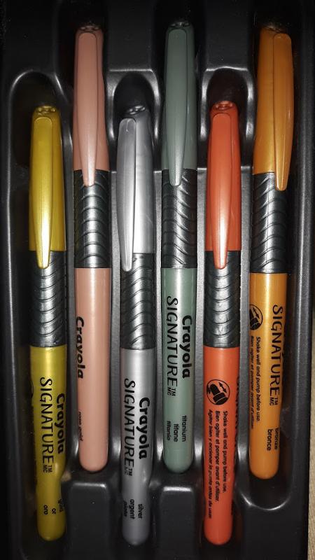 Crayola Signature Liquid Metal Permanent Art Markers, Set of 6
