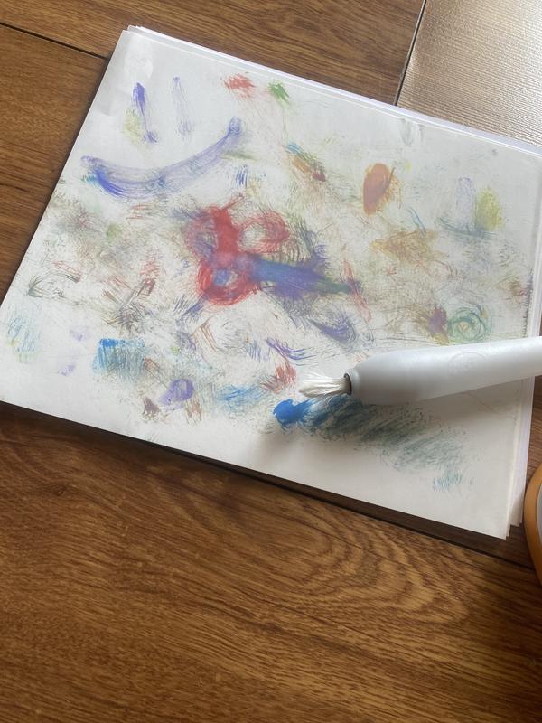 Replying to @Cosma707 Paining with NO paint using the Crayola Mess-F, crayola magic light brush