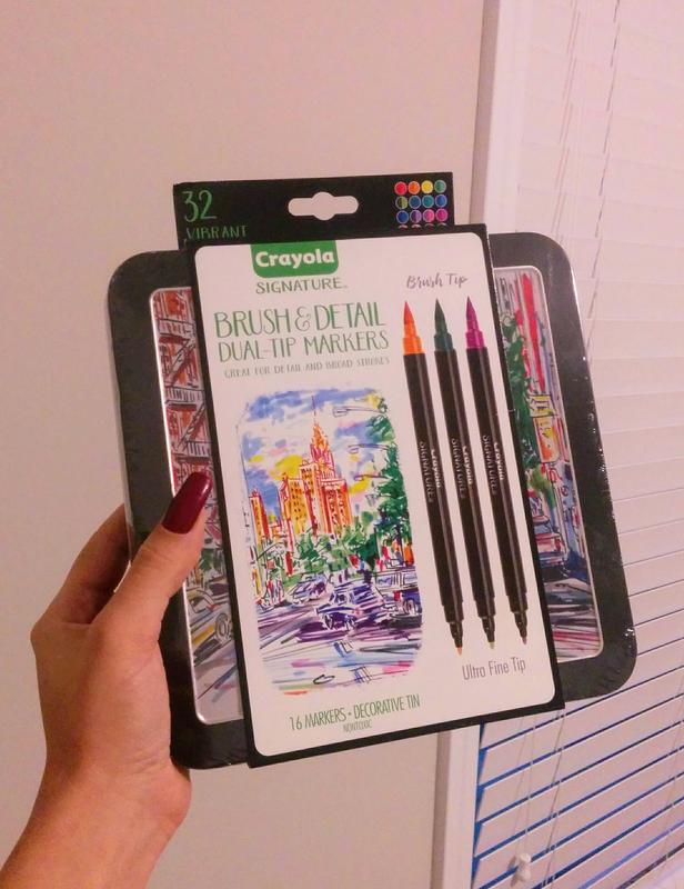 Crayola Signature Dual-Tip Markers, Brush & Detail - 16 markers