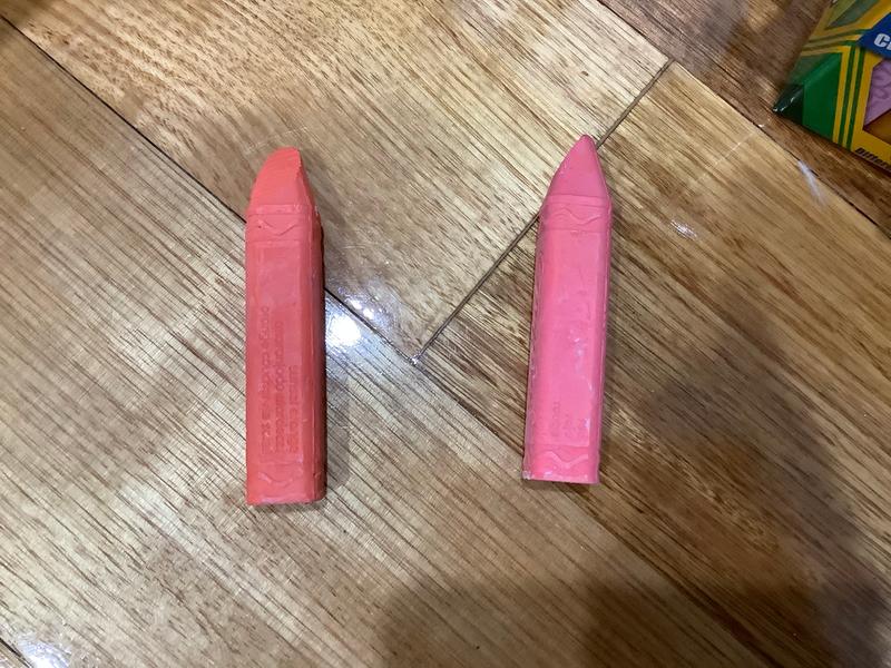 Close up of the standard “red” on right side