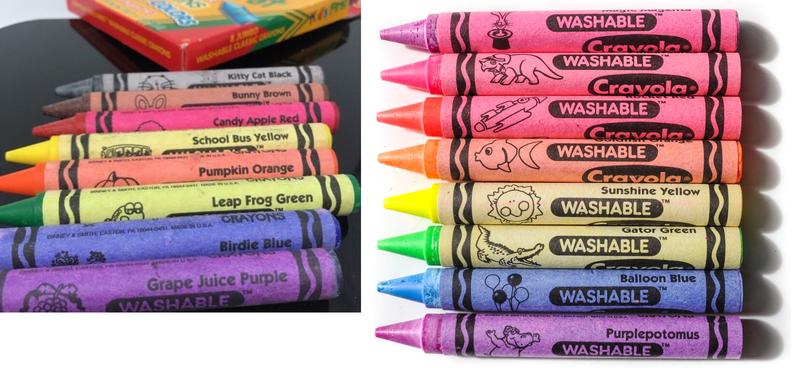 Key Crayons for Toddlers,12 Colors Washable Jumbo Crayons