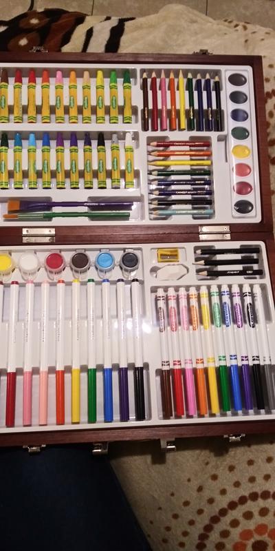Crayola Deluxe Art Set Wooden Box 80 pieces NEW-Pencils, Markers, Paint,  Crayons