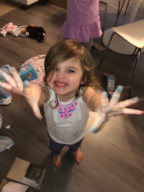 This is my daughters hands after we cleaned them!