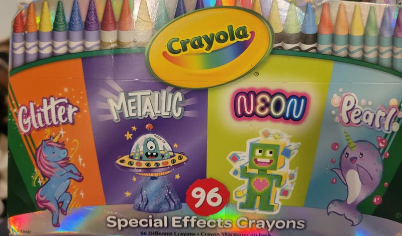 Crayola Confetti, Metallic, Neon and Cosmic Crayon Set 96ct