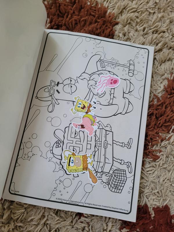 Coloring SpongeBob & Sandy GIANT Coloring Book Page Colored Markers  Prismacolor