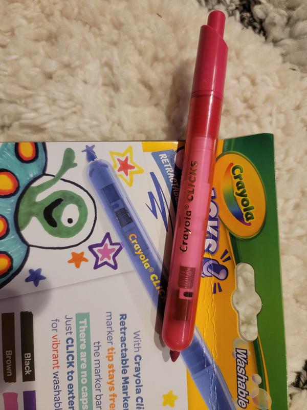 Crayola 10CT Clicks Markers, Cap Free Markers, Lid Free, Retractable,  Holiday Toys, Gift for Boys and Girls, Kids, Arts and Crafts, Gifting -   UK