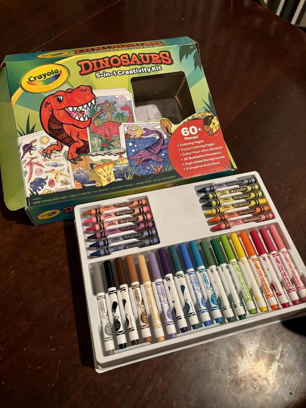 Crayola Dinosaur 5-in-1 Art Kit, Dinosaur Toys Alternative, Gift for Kids,  Ages 4, 5, 6, 7