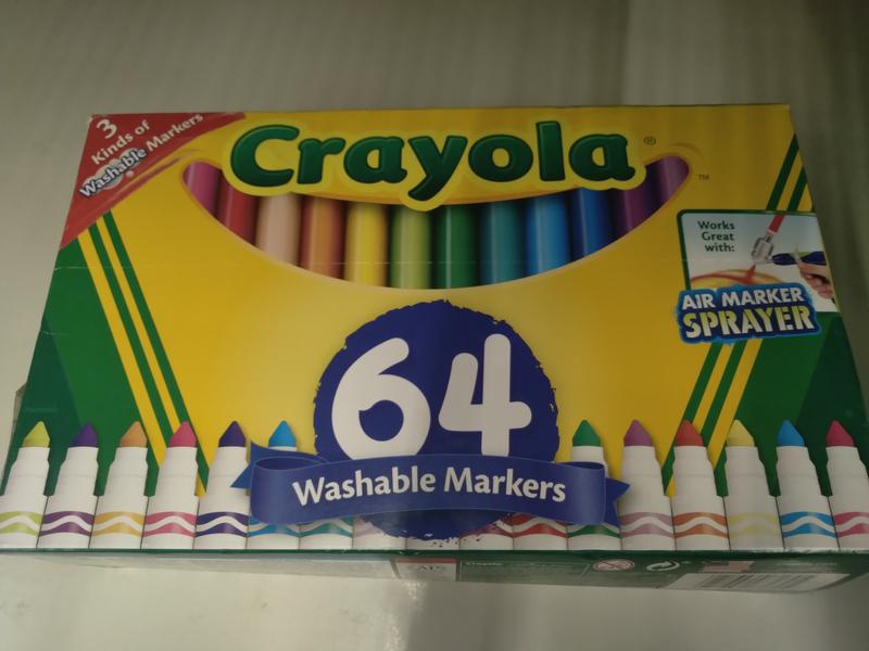 Crayola Washable Markers, Broad Line, Assorted Colors, Pack of 64