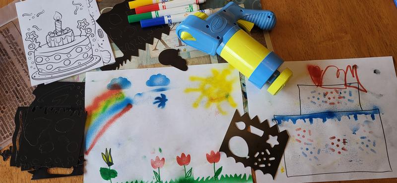 KONGPILI Air Marker Sprayer Kit for Kids - Graffiti Stencils, Blow