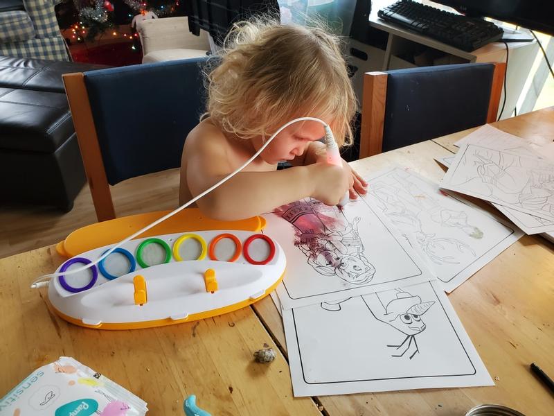 The Benavides Family on Instagram: 🎨👧✨Our little artist is at work with  the @crayola Color Wonder Magic Light Brush Art Set! We, as parents,  couldn't be happier. Mess-free painting has transformed our