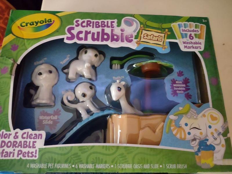 RARE Crayola Scribble Scrubbie Safari Tub Set 4 Pets Washable