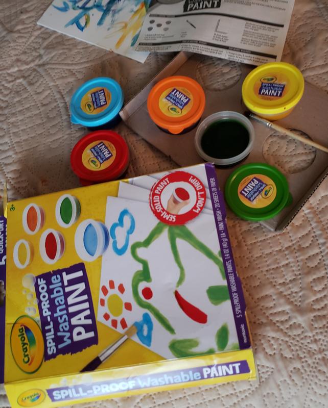 Peinture Anti-renversement Crayola Pour Enfants - 4 Couleurs Lavables - Pinceau Inclus - À Partir De 3 Ans - 9