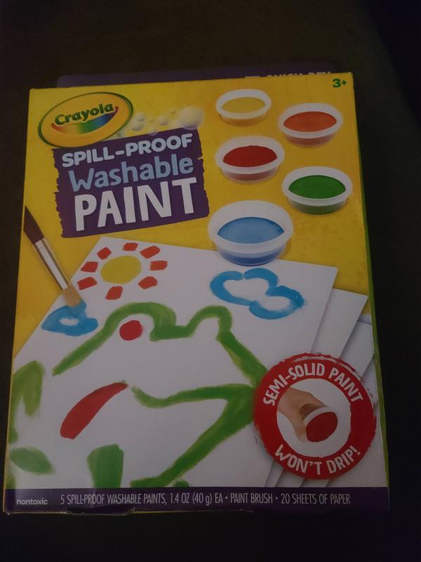Crayola Spill Proof Paint Set (8ct), Washable Toddler Paint Kit, with  Activity Pages, Kids Paint Brushes, Paint Pots, Ages 3+