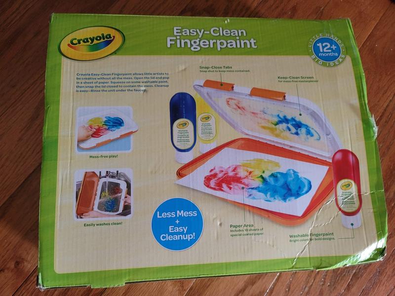 ThrillZone Crayola Finger Paint Kit for Toddlers with 4 Colors & 10 Painting Paper Sheets- Kids Easy Clean, Non-Toxic Washable Finger Paints Heart