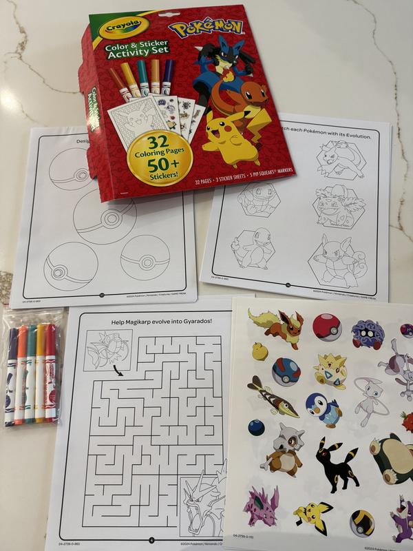 Crayola Pokémon Aktivitäten-Malbuch Mit 32 Ausmalseiten & 7 Waschbaren Mini-Stiften – Kreativspaß Für Unterwegs