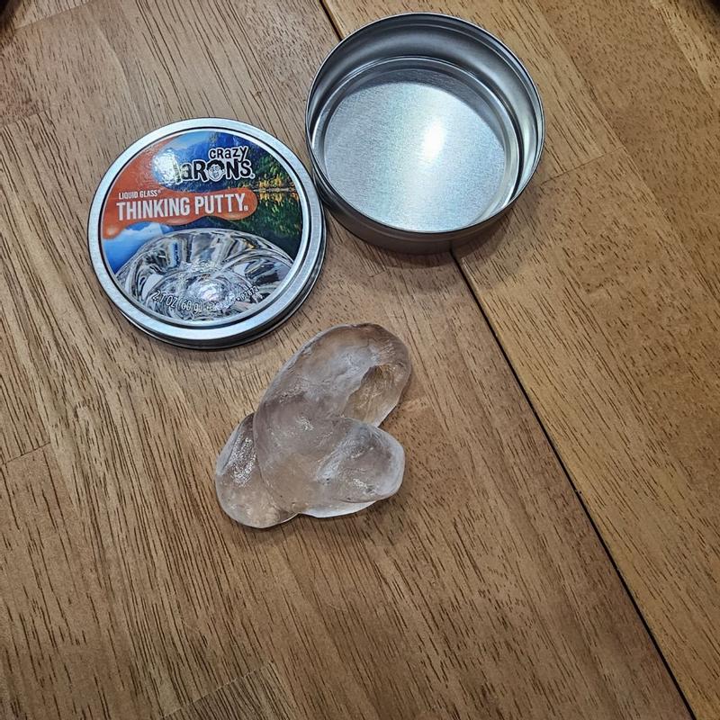 Crazy Aaron's Transparent Thinking Putty - 4 Falling Water Liquid Glass  See Through Putty Tin - 90 Grams, Never Dries Out