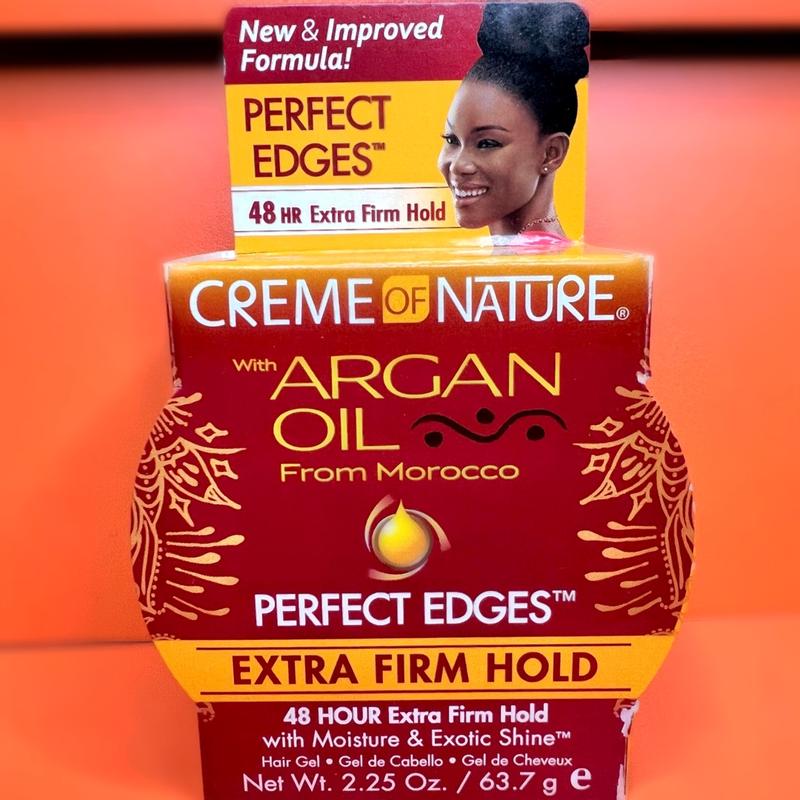 Creme Of Nature Argan Oil Edge Control Hair Gel Extra Hold 2.25oz