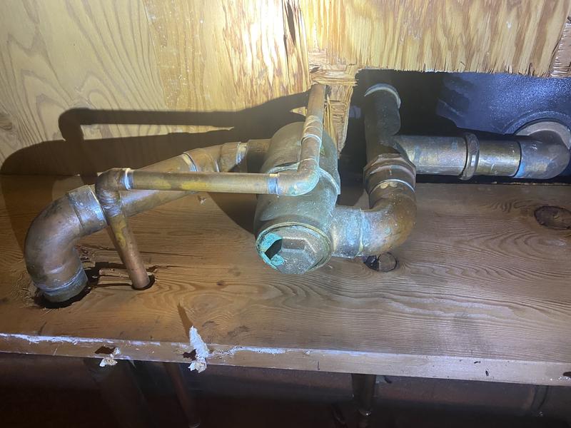 Old plumbing with restricted access