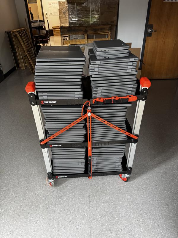 3 Shelf Folding Jobsite Cart | Crescent SITERUNNER