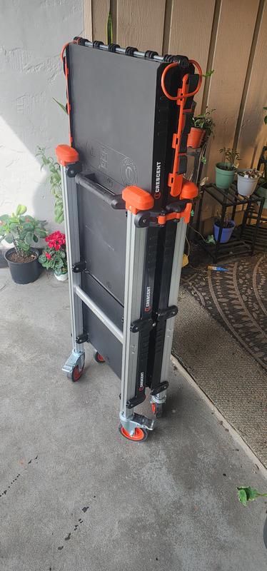 3 Shelf Folding Jobsite Cart | Crescent SITERUNNER