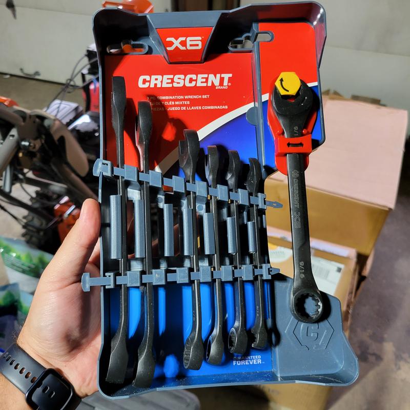 7 Piece X6™ Black Oxide Spline Open End SAE Wrench Set