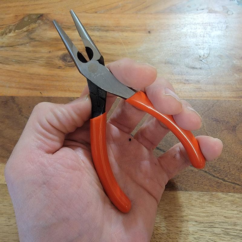 5 Mini Dipped Handle Long Nose Pliers