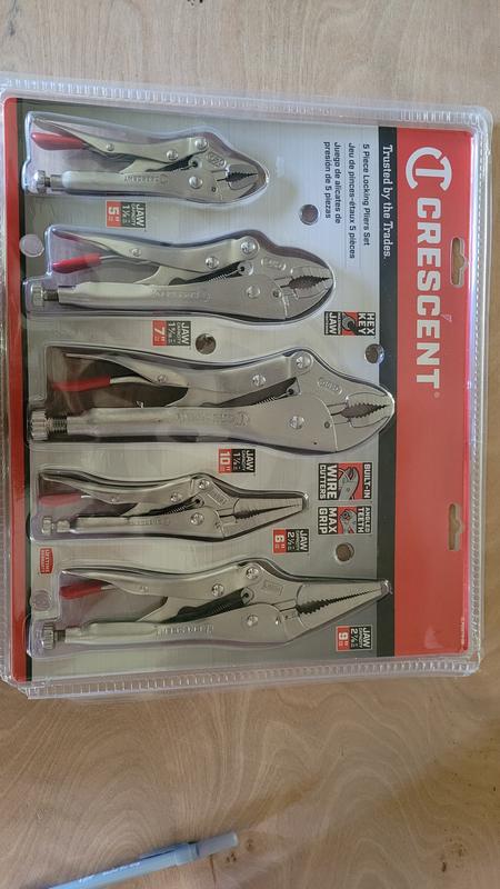 5 Piece Curved and Long Nose Locking Plier Set