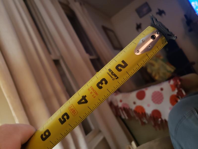 Measurements on back of tape