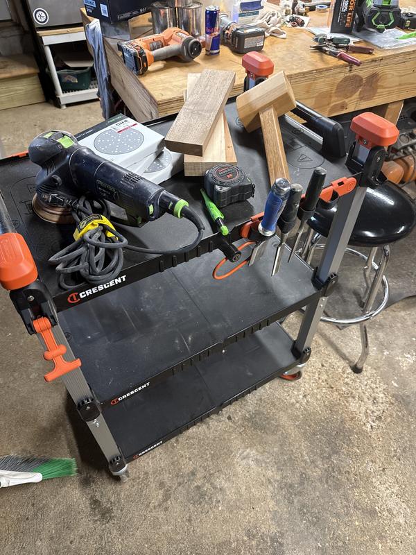 3 Shelf Folding Jobsite Cart | Crescent SITERUNNER